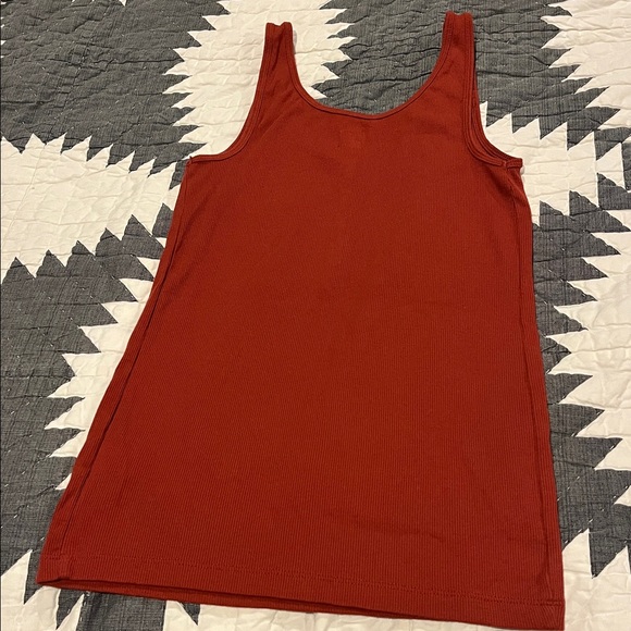 Old Navy Ribbed Henley Tank Top - Rust - Picture 2 of 3